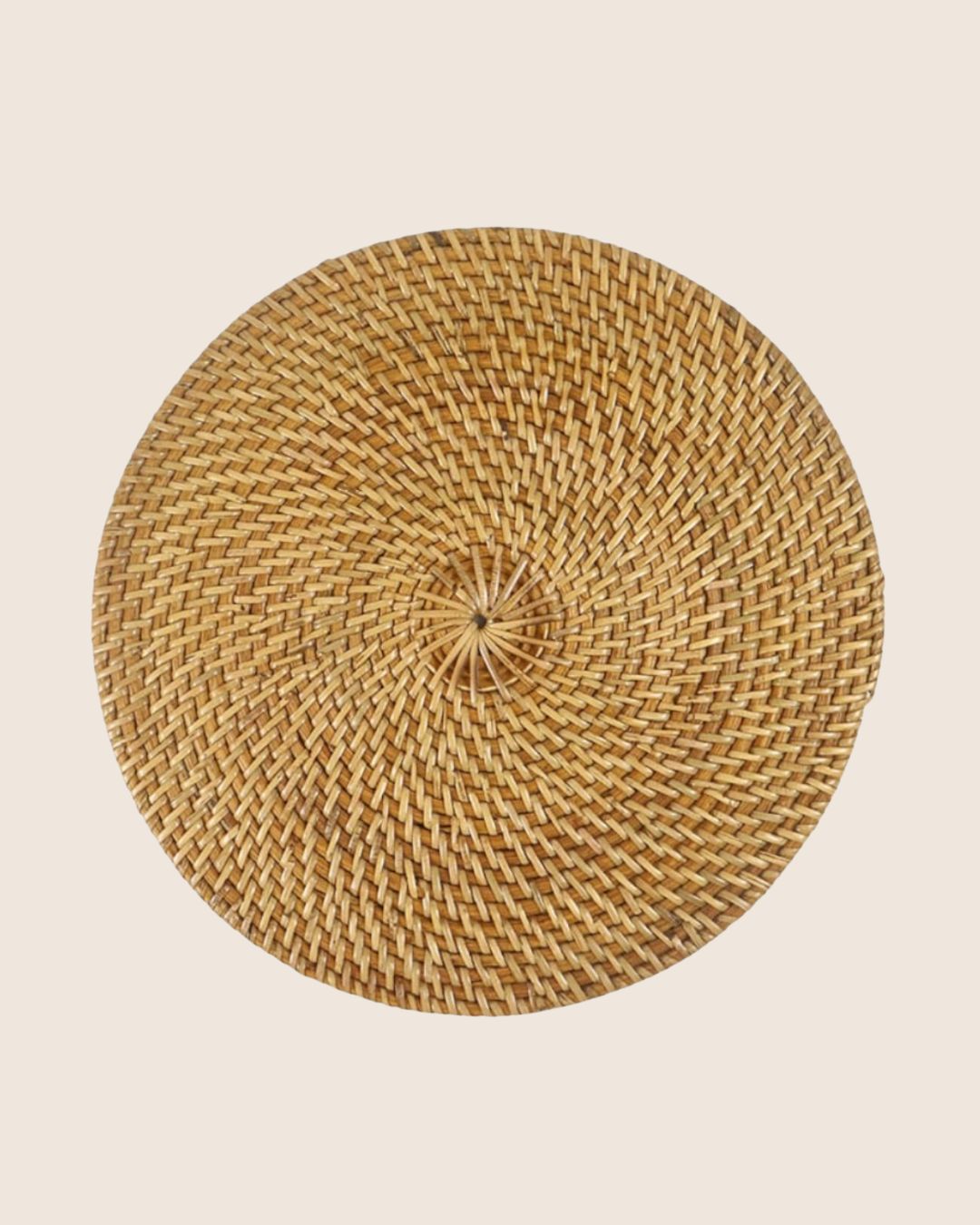 Round rattan placemat