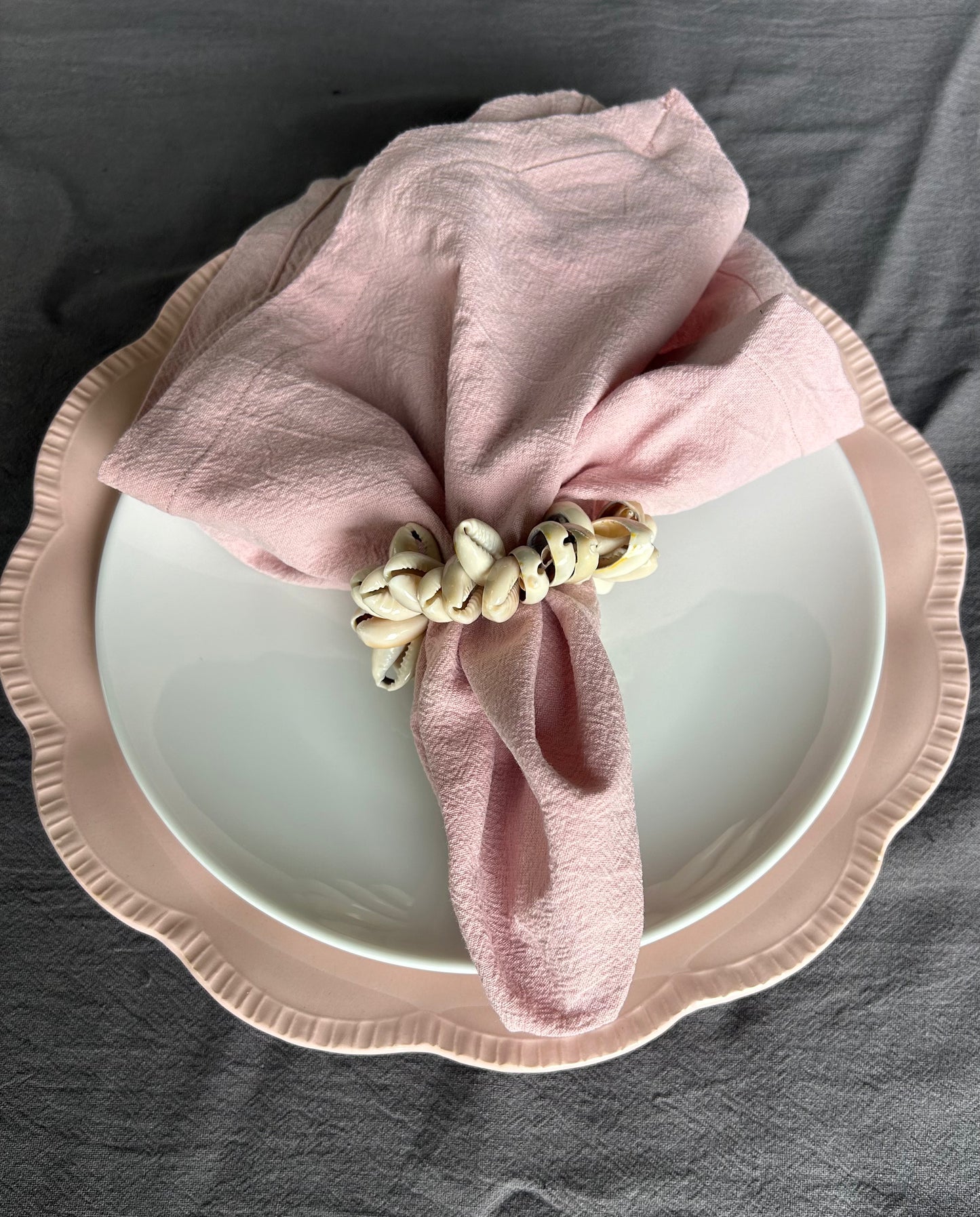 Cowrie shell napkin ring