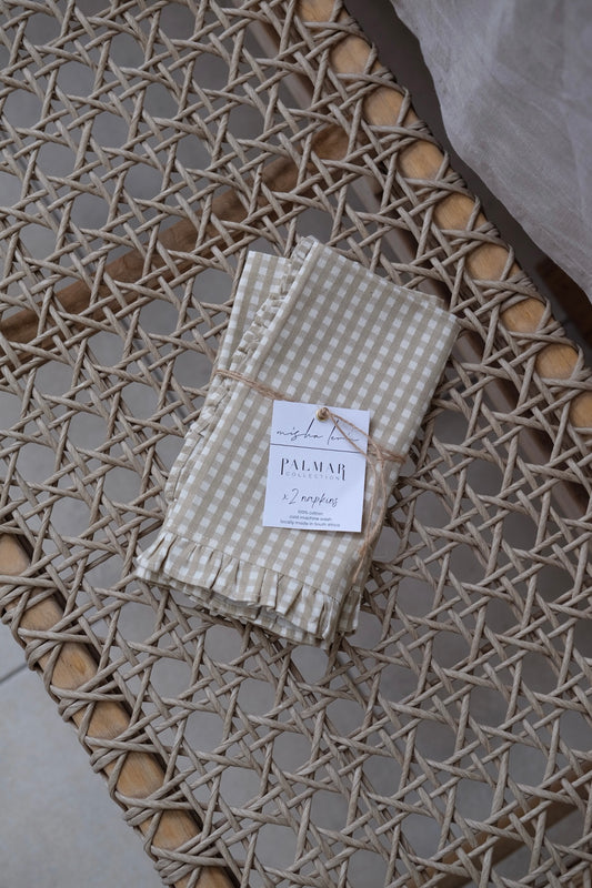 The sand check frill napkin set