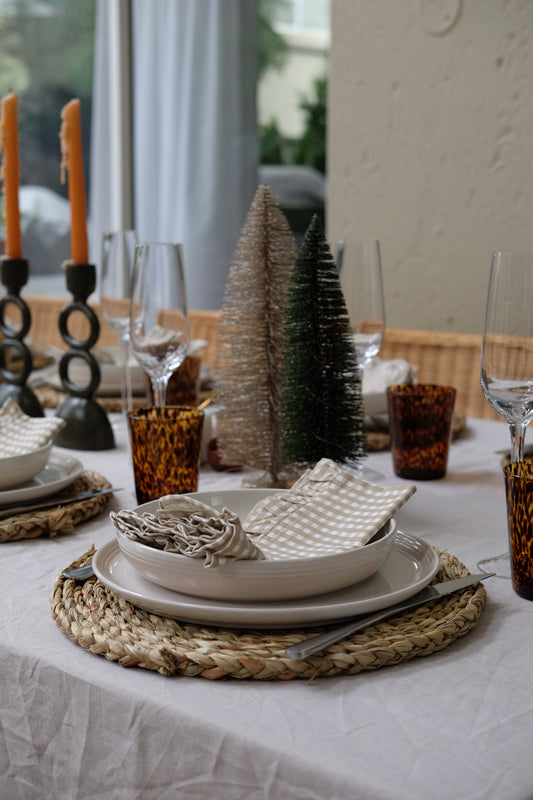 The sand check frill napkin set