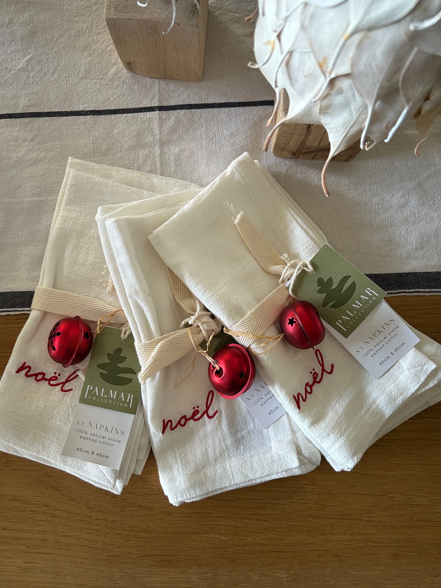 Noël embroidery napkin set