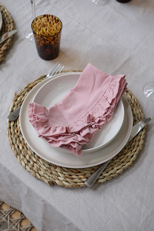 The rosé frill napkin set