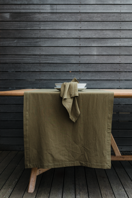 Forest green table runner